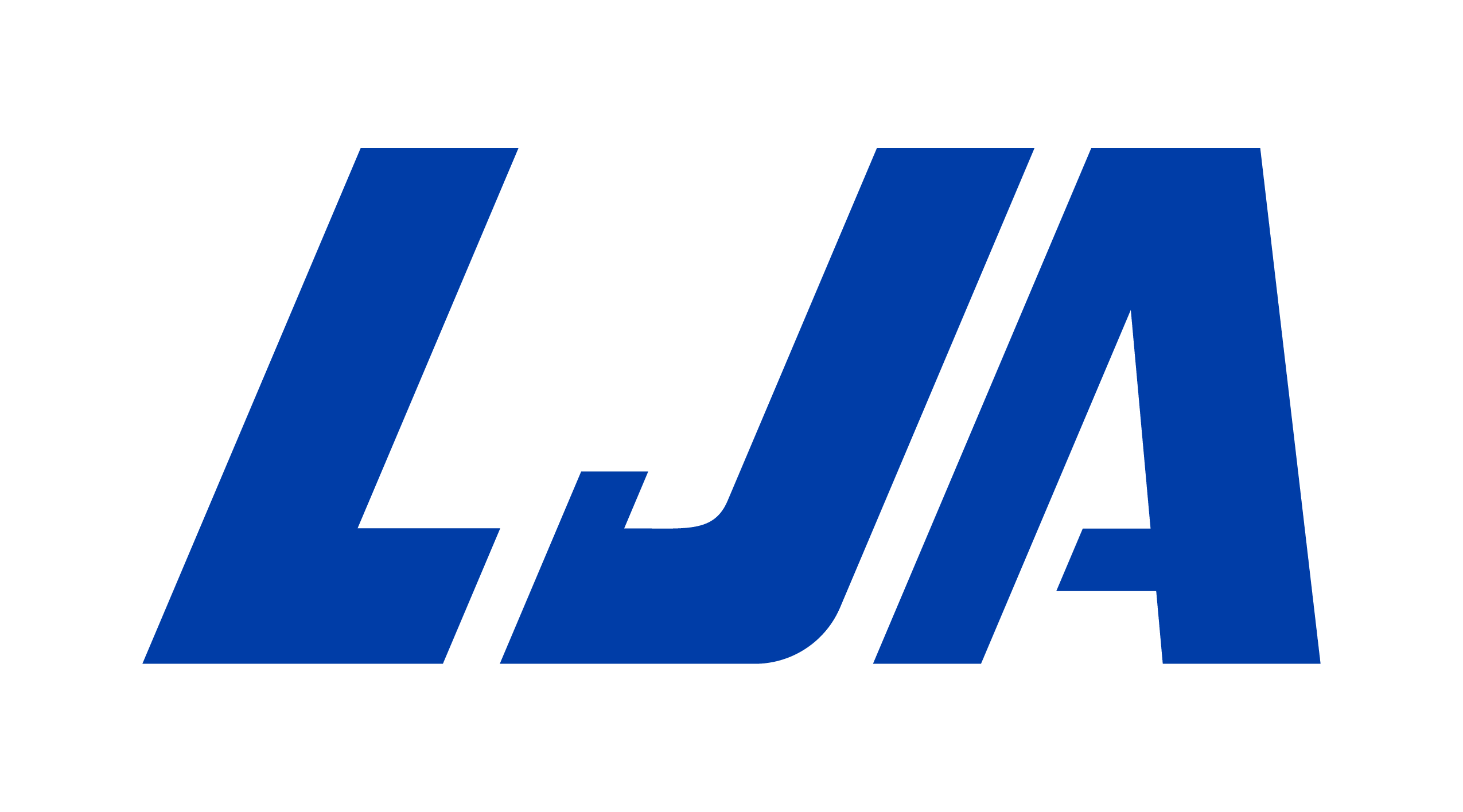 Blue stylized initials LJA logo on a transparent background.