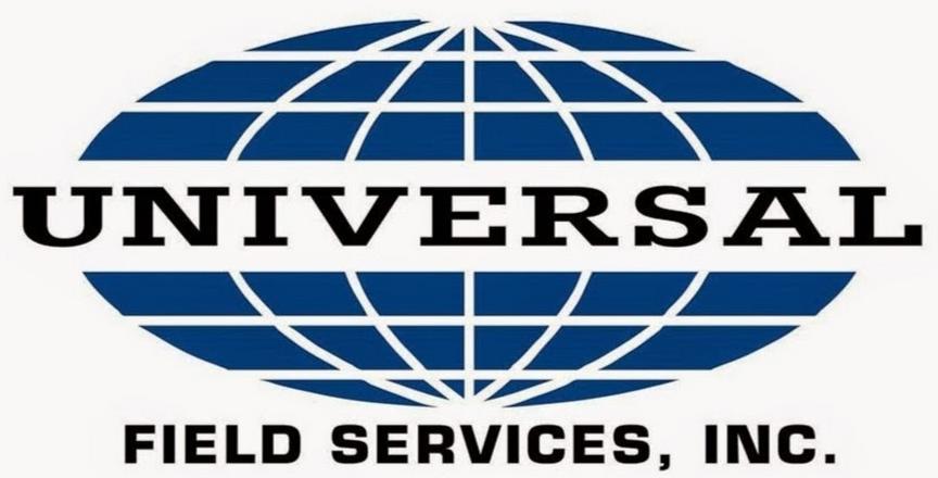 Universal Field Services, Inc. logo with the word UNIVERSAL across a blue globe grid graphic.